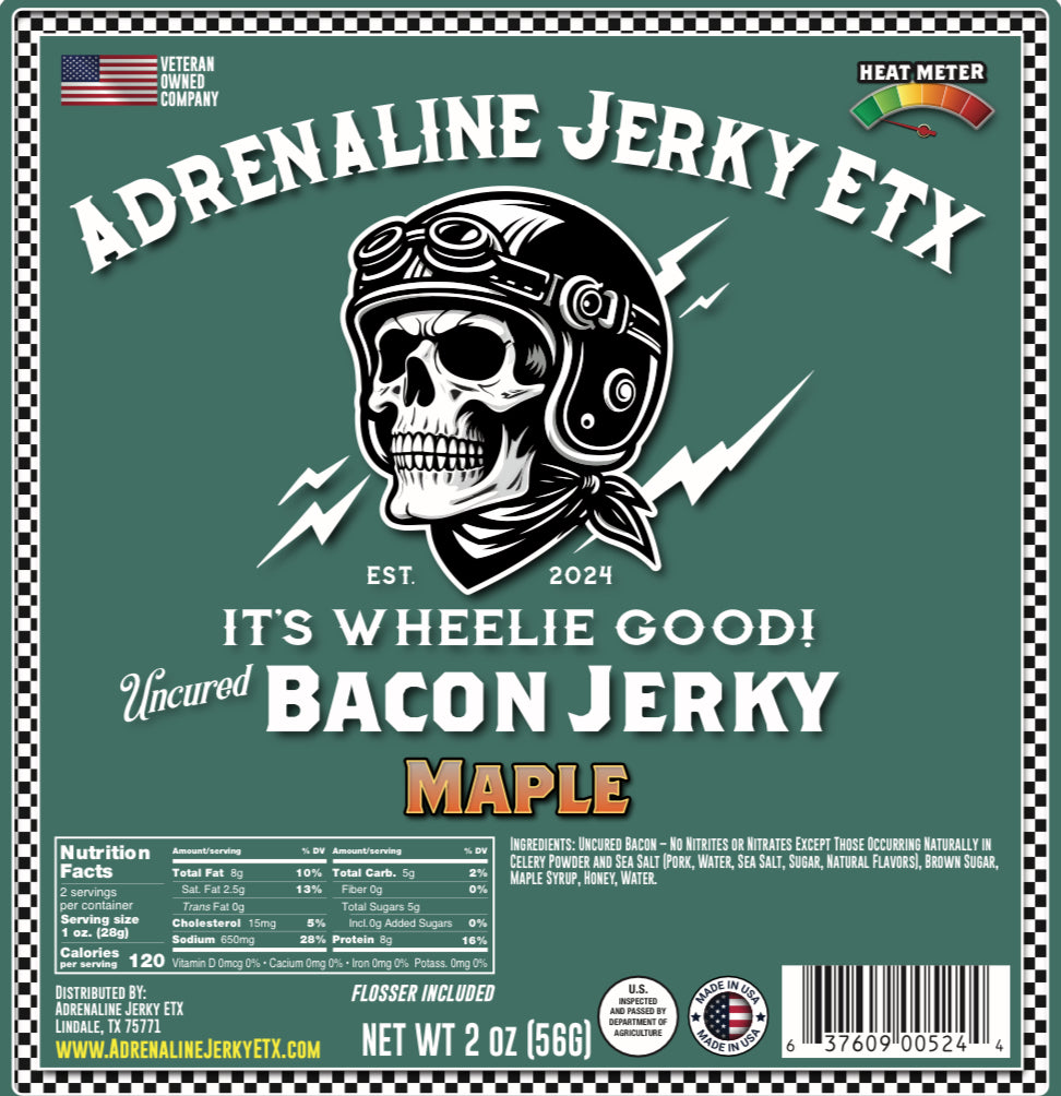 Uncured Bacon Jerky Maple Flavored