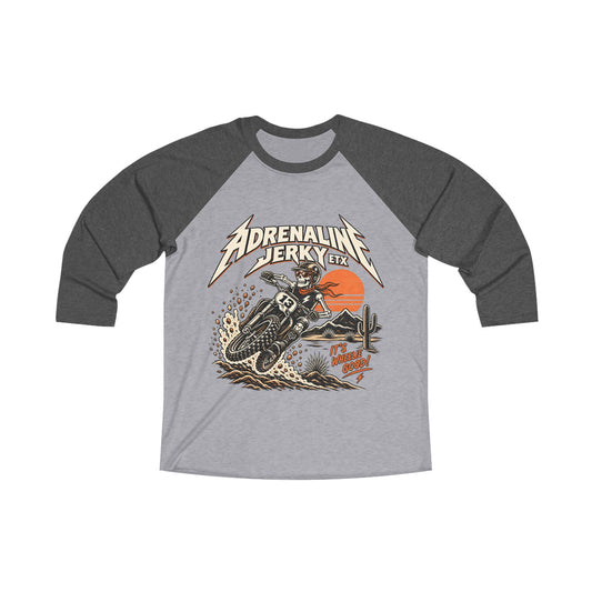 Raglan Tee — Adrenaline Jerky Co. Vintage Motorcycle Graphic